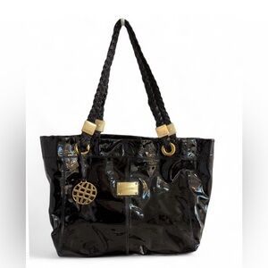 Vintage Black Patent Leather Bag Dumond